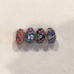 Lot Of 4 Murano Charms